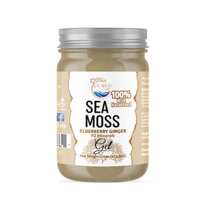 100%Wild Harvested Sea Moss Gel Organic Elderberry Ginger 16oz