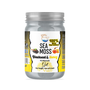 100% Wild Harvested Sea Moss Gel Organic BlackSeed & Honey 16oz