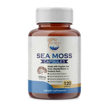 Sea Moss With Bladderwrack & Burdock Root Capsules 102 Minerals( 2 Months Supply)