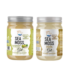 100% Wild Harvested Sea Moss Gel Soursop & Gold Variety Bundle Pack