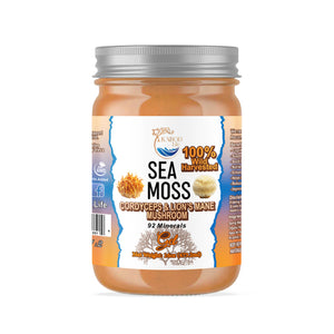 100 % Wild Harvested Sea Moss Gel with Cordyceps & Lion’s Mane – Boost Energy & Focus